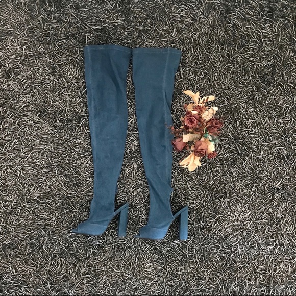 Thigh High Open Toed Boots - Picture 1 of 2